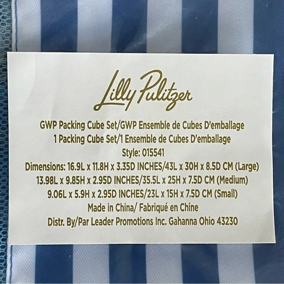 Lilly Pulitzer Packing Cubes Set of 3 - For the Fans - Picture 4 of 8